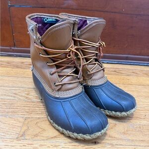 L.L. Bean Tan and Black Winter Boots